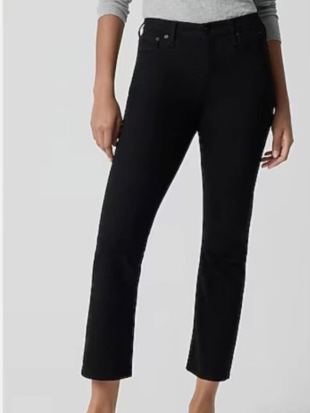 J Crew Black Mid-Rise Flare Crop Jeans in All-Day Stretch Size 29P